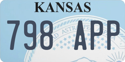 KS license plate 798APP