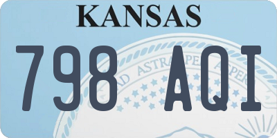 KS license plate 798AQI