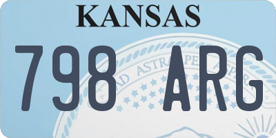 KS license plate 798ARG