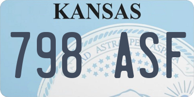 KS license plate 798ASF