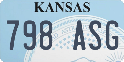 KS license plate 798ASG