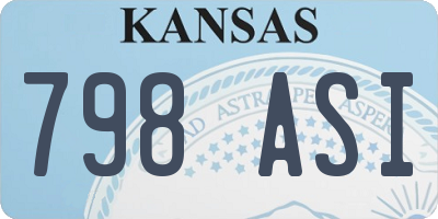 KS license plate 798ASI