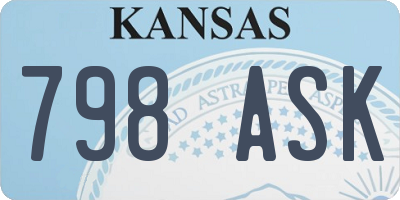 KS license plate 798ASK