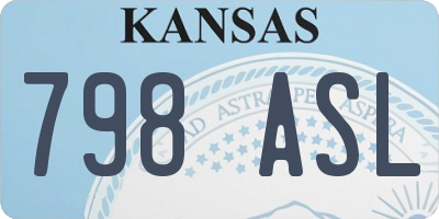KS license plate 798ASL