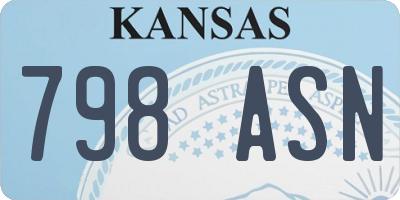 KS license plate 798ASN