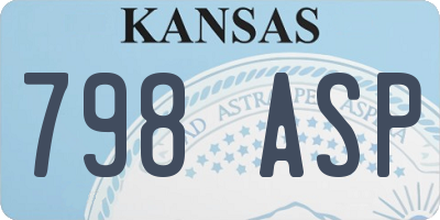 KS license plate 798ASP