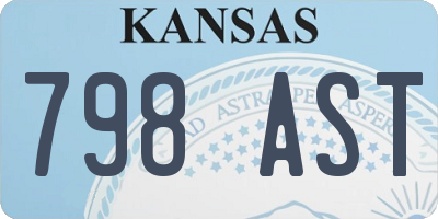 KS license plate 798AST