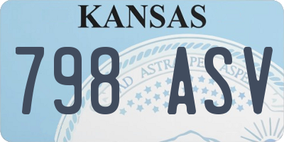 KS license plate 798ASV
