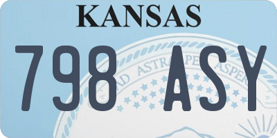 KS license plate 798ASY