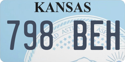 KS license plate 798BEH