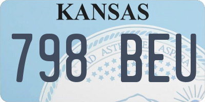 KS license plate 798BEU