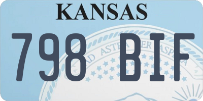 KS license plate 798BIF
