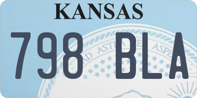 KS license plate 798BLA