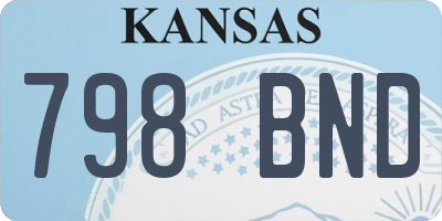 KS license plate 798BND