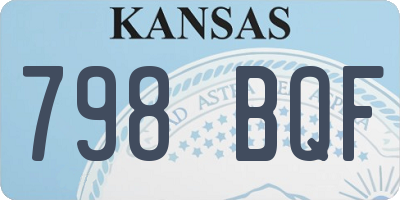 KS license plate 798BQF