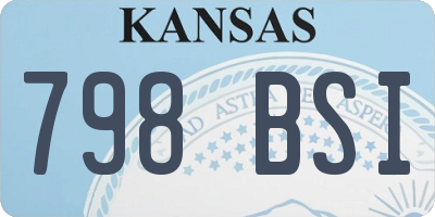 KS license plate 798BSI