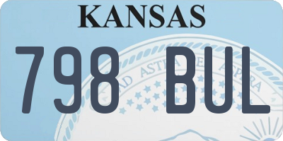 KS license plate 798BUL