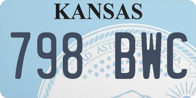 KS license plate 798BWC
