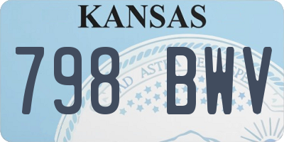 KS license plate 798BWV