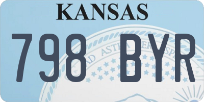 KS license plate 798BYR