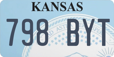 KS license plate 798BYT