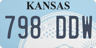 KS license plate 798DDW
