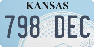KS license plate 798DEC