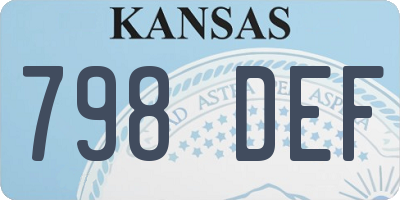 KS license plate 798DEF