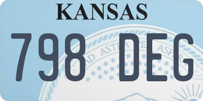 KS license plate 798DEG