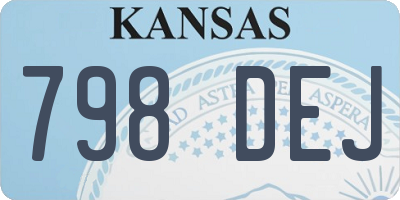 KS license plate 798DEJ
