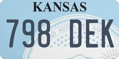 KS license plate 798DEK