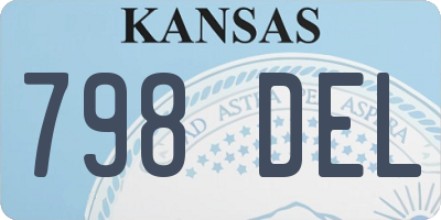 KS license plate 798DEL