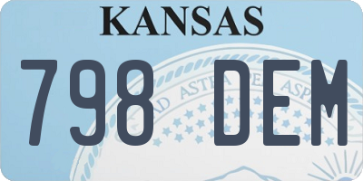 KS license plate 798DEM