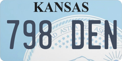 KS license plate 798DEN