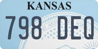 KS license plate 798DEQ