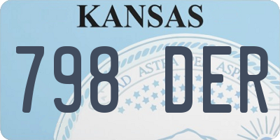 KS license plate 798DER