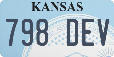 KS license plate 798DEV