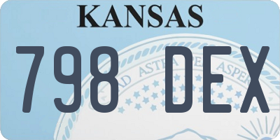 KS license plate 798DEX