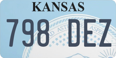 KS license plate 798DEZ