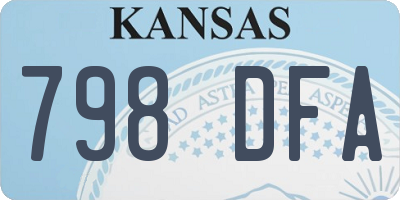 KS license plate 798DFA
