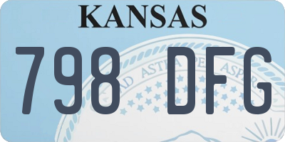KS license plate 798DFG
