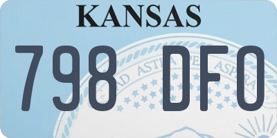 KS license plate 798DFO