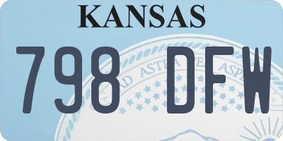KS license plate 798DFW