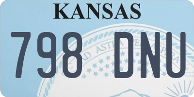 KS license plate 798DNU