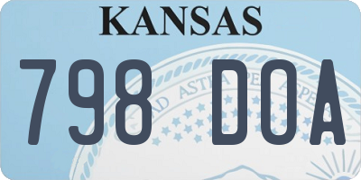 KS license plate 798DOA