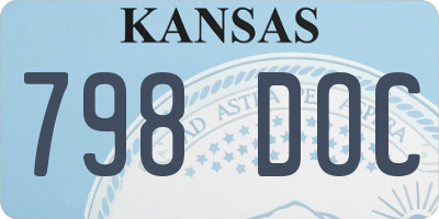KS license plate 798DOC
