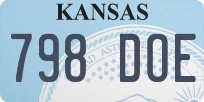 KS license plate 798DOE