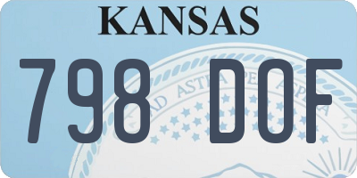 KS license plate 798DOF