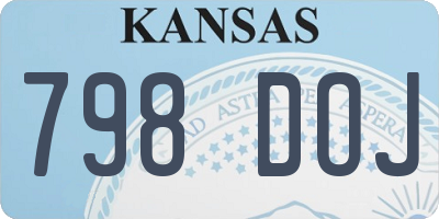 KS license plate 798DOJ
