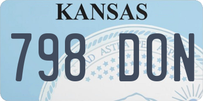 KS license plate 798DON